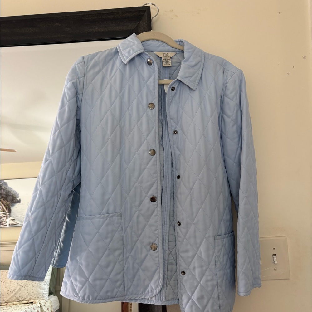 Brooks Brothers Sky Blue Quilted Puffer Jacket